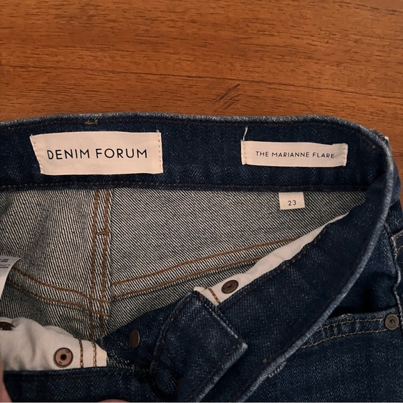 DENIM FORUM Marianne Flare Dark Blue Jeans Size 23 NWOT - Picture 17 of 17
